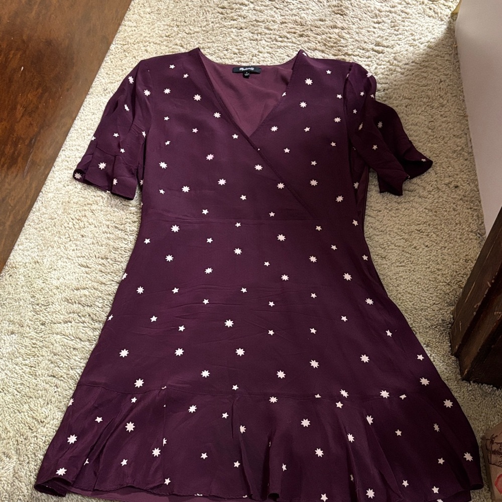 Madewell Purple Floral Midi Dress